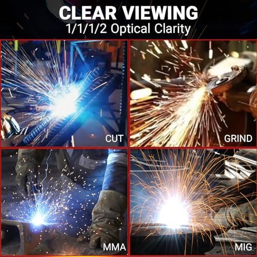Solar Battery Powered 3.94''X1.93'' Large View Wide Shade 4/9-13 for TIG MIG ARC Cool Welder Mask Hood Helmet