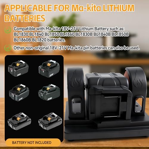 Mini Cordless Bench Grinder Compatible with Makita 18V-21V Batteries, Electric Multi-Purpose Grinding Machine 7000 RPM Stepless Speed Regulation for Metal, Wood, Jewelry Buffing