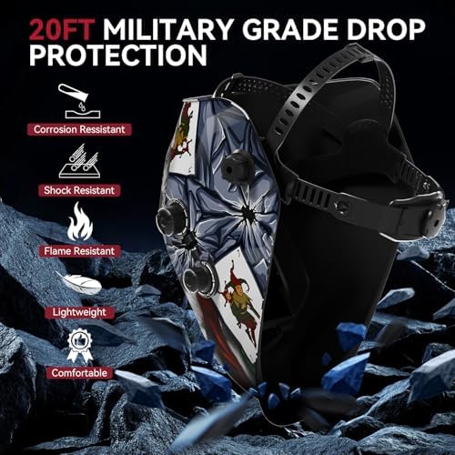 ARCCAPTAIN Auto Darkening Welding Helmet, 3.94"X3.66" Large Viewing Screen