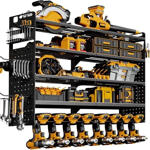 Large 5-Tier Power Tool Organizer Wall Mount, 320lb Capacity, 34'' Wide