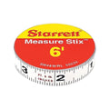 Starrett Tape Measure Stix with Adhesive Backing - Mount to Work Bench, Saw Table, Drafting Table - 1/2" x 6', Standard Imperial, Right-Left Reading - SM46WRL