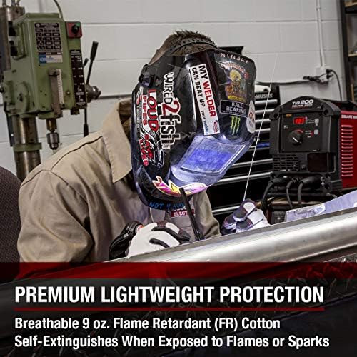 Lincoln Electric Premium Flame Resistant (FR) Cotton Welding Jacket | Comfortable | Khaki / Tan | XL | K3317-XL