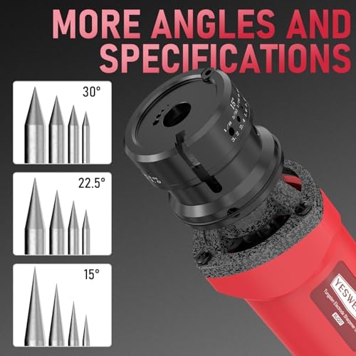 YESWELDER 110V Tungsten Electrode Sharpener, Wired, 4 Sizes, 6-Speed