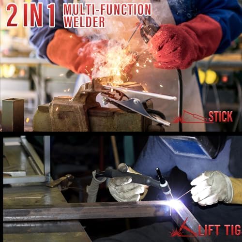 110V Portable Welding Machine, 2 In 1 Stick Welder/Lift Tig Welder Machine, 20-135A IGBT Inverter Mini Welder With Hot Start,Arc Force And Anti-Stick, For Home Diy Arc Welder Auto Repair(Red)