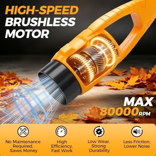 Cordless Leaf Blower 21V Electric Leaf Blower with 12.6Inch Telescopic Pole