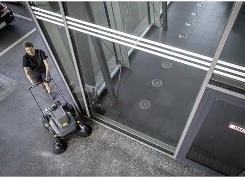 KÄRCHER Pro Walk Behind Outdoor Push Sweeper, KM 70/20 C 2SB, Two Bristle Brushes, Sweeps up to 20,000 ft²/h - 11 Gallon Capacity - for Commercial Use in Warehouses, Workshops, and More