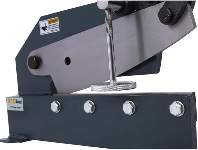 Metal Shears, Heavy-Duty Sheet Metal Cutter for Industrial Use, Hand Plate Shear, High Carbon Steel Blade, Effortless Cutting, Shrinker Stretcher Compatible, Workbench Mountable (12-Inch)
