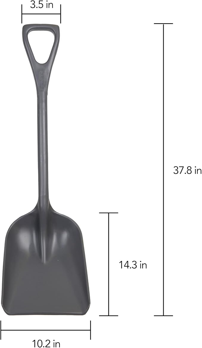 Remco 6981RG Grey Polypropylene Industrial Hygienic Shovel, 24" Blade