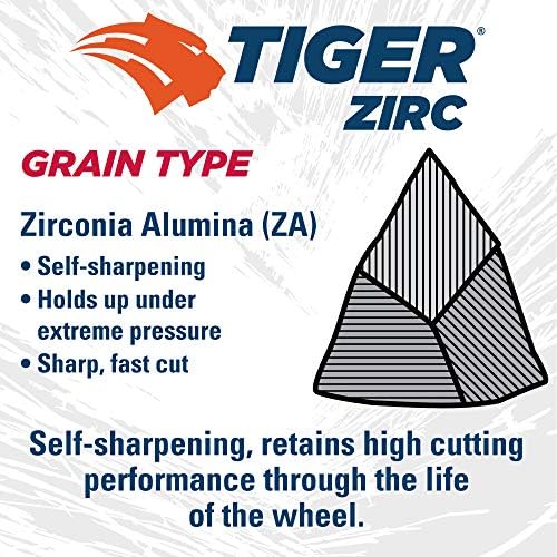 Weiler 58014 4-Inch Cutting Wheel, Tiger Zirc Metal Fast Cut & Long Life, High Performance Cutting, 0.035" Z60T Type 1 1/4" Arbor (Pack of 25)