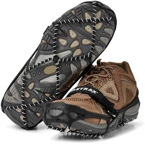 Yaktrax Pro Traction Cleats - 360-Degree Grip on Snow, Ice, & Multi-Terrain Surfaces - Elastic Outer Band w/Easy-On/Off Heel Tab & 1.4mm Stainless Steel Coils - Abrasion Resistant - Unisex