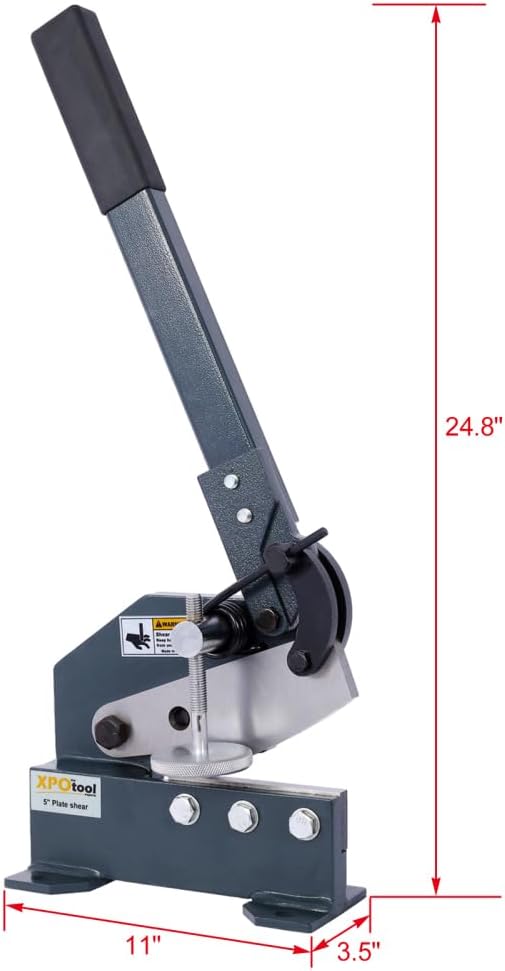 Metal Shears, Heavy-Duty Sheet Metal Cutter for Industrial Use, Hand Plate Shear, High Carbon Steel Blade, Effortless Cutting, Shrinker Stretcher Compatible, Workbench Mountable (6-Inch)
