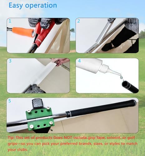 Golf Club Regripping Kit, Optional Professional or Basic Golf Grip Replacement Tools, 2-In-1 Bench Vise or Mini Table Vise, Fixed Rubber Clip, Hook Blade, Grip Tape Remover