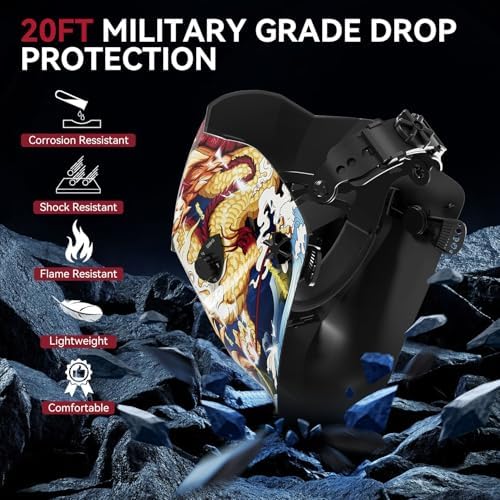 ARCCAPTAIN Welding Helmet Auto Darkening, 1/25000s, Shade 4/9-13