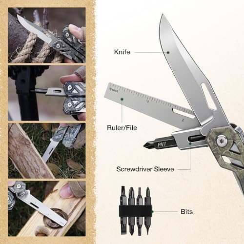 MOSSY OAK 21-in-1 Multitool, Stainless Steel Pliers with Pocket Knife