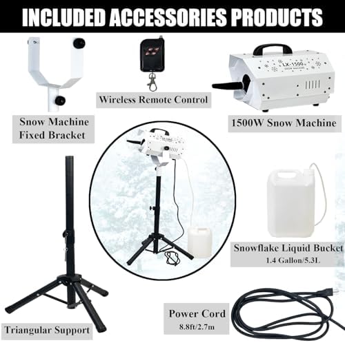 LANGXUN 1500W Snow Machine with Stand
