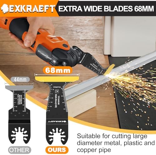 EXKRAEFT 18 PCS Titanium Multitool Blades, Oscillating Saw Blades for Metal