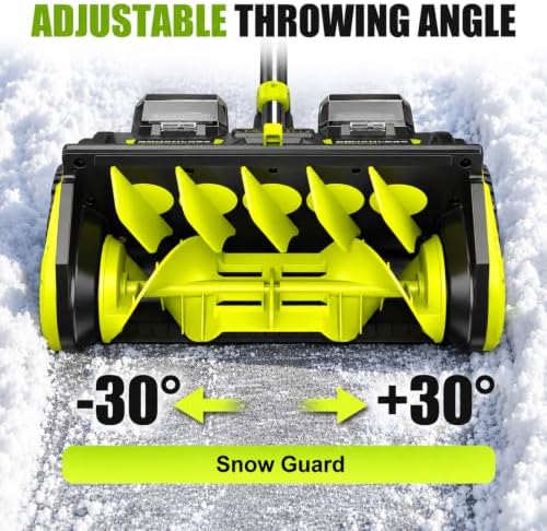 Litekon 40V Brushless Cordless Snow Shovel, 17-Inch Electric Snow Blower with 2X 4.0Ah Batteries Snow Removal with 30FT Throw Distance for Patio, Deck, Driveway,Green