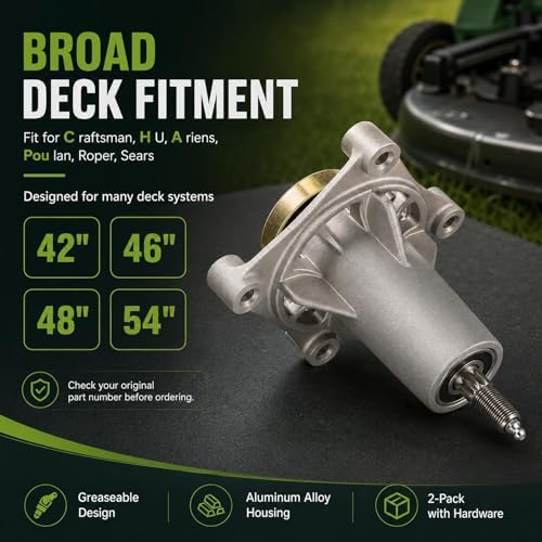 187292 192870 Spindle Assembly for 42 46 48 54 inch Mower Deck, 2PK
