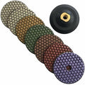 4" Dry Stone Polishing Pads with Rubber Backer, 50-3000 Grit