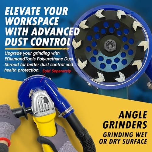 7" Diamond Grinding Wheel 10 Arrow Seg for Concrete & Coating 7/8"-5/8"