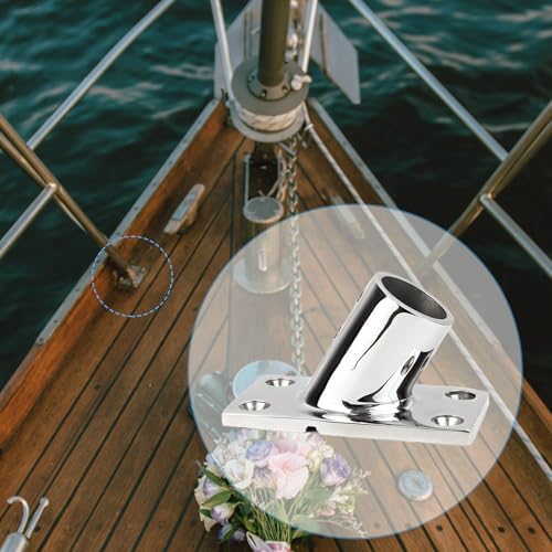 YANYUCB Boat Hand Rail Fitting,316 Stainless Steel Rectangular 60/90 Degree Boat Hand Rail Base(1 inch,1-1/4inch,7/8 inch,1-3/16 inch) with L Shape Hex Key and Screws