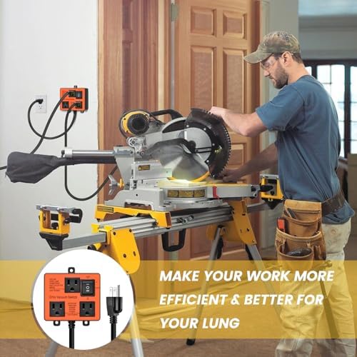 Automatic Vacuum Switch, Ortis Vacuum Switch for More Power Tools, Delay Vacuum On/Off to Prevent Circuit Overload and Tripping, Keep Your Workplace Cleaner, Better for Your Lung