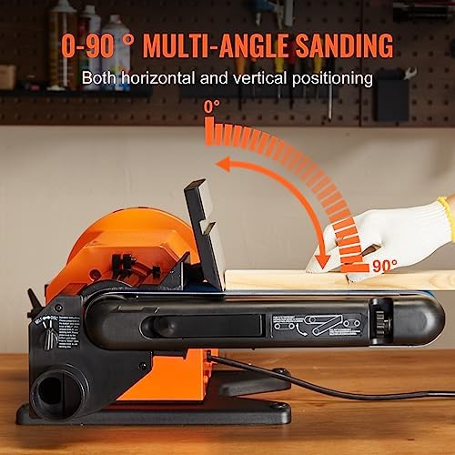 VEVOR Professional 4 x 36 in. Belt Sander with 8" Disc Sander, 5A Induction Motor Cast Aluminum Worktable for Woodworking, Metalworking