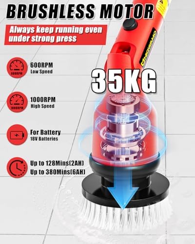 Uniqwamo Electric Spin Scrubber Compatible for Milwaukee 18V Battery
