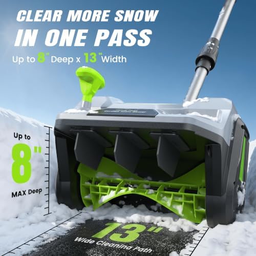 20V Cordless Snow Shovel, 13" Snow Blower for Driveway/Steps/Patio/Sidewalk