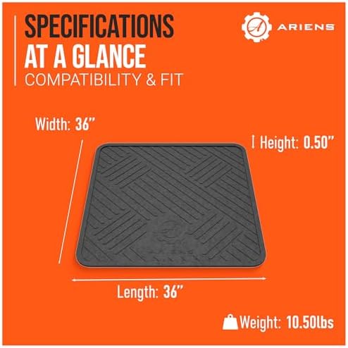 Ariens Heavy-Duty Non-Slip Rubber Floor Mat, 36 x 36 Inch