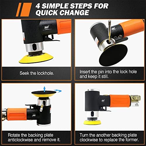 Mini Air S ander, Random Orbital Air Sander, Mini Pneumatic Sander for Auto Body Work