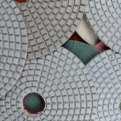 8" Wet Diamond Polishing Pads Set of 7pcs for Marble, Granite, Concrete,Stone Sanding Buffing