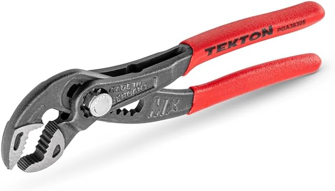 TEKTON 5 Inch Angle Nose Push Button Adjustable Pliers | PGA36305