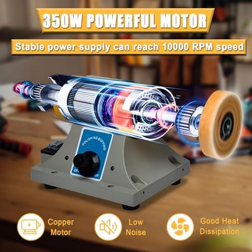 TM-2 Jewelry Polisher Adjustable Speed Bench Buffering & Polishing Machine