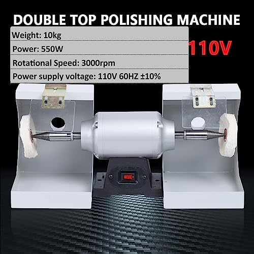 TFCFL 110V Polisher Polishing Machine Dental Laboratory Lathe Buffing Grinder for Jewelry Polishing Burnishing Casting US Stock