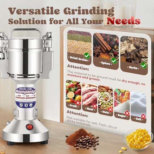 Moongiantgo Grain Mill Grinder Electric, 150g Upright, 110V