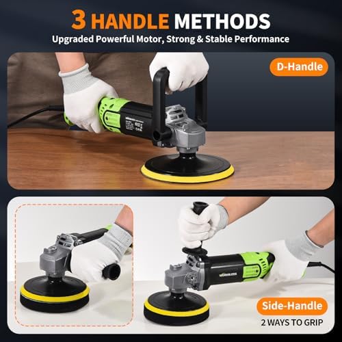 Buffer Polisher 1600W 6"/7" Rotary Car Wax Polisher 7-Speed