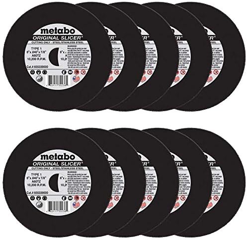 Metabo 655339000-10PK 6" x .040" x 7/8" A60TZ Slicer Cutting Wheel T1 (10pk)