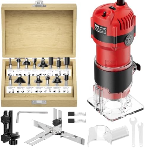 TEENO Router Tool, 1.25 HP 6.5 Amp Compact Wood Router Tool for Woodworking