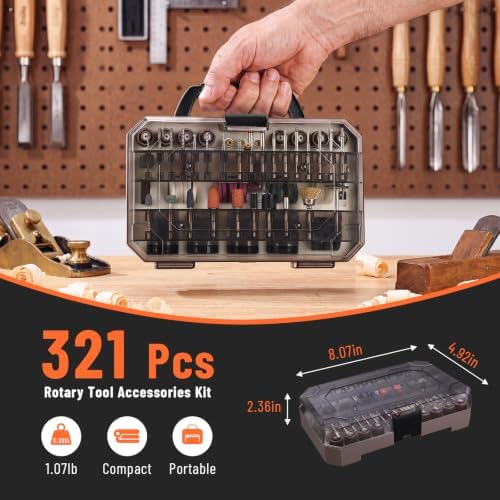 Katerk Rotary Tool Accessories-321PCS Tool Bits Set Compatible with Dremel