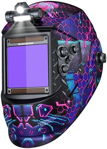 ARCCAPTAIN Auto Darkening Welding Helmet with Light, 3.94"X3.66" Large View
