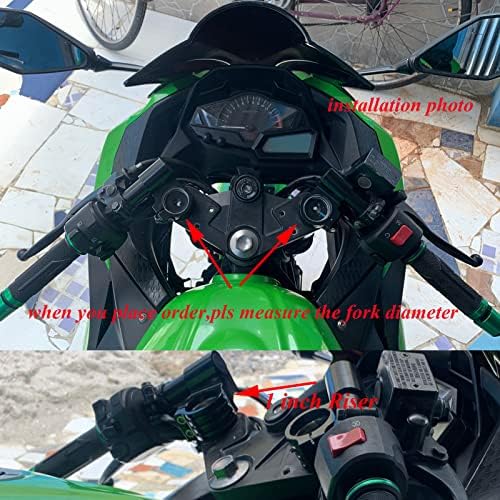 37mm Clip on Handlebars 1" Riser fit 37mm Fork Tube 7/8" Motorcycle bars, 37 mm Clip ons Handlebar CNC Black