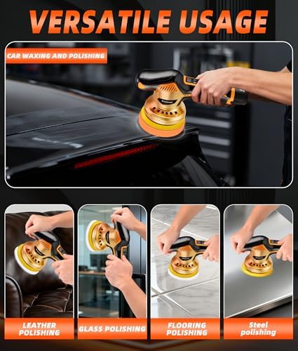 2026 Buffer Polisher, 8-Speed 1200W Power with 2 Batteries & LED Display