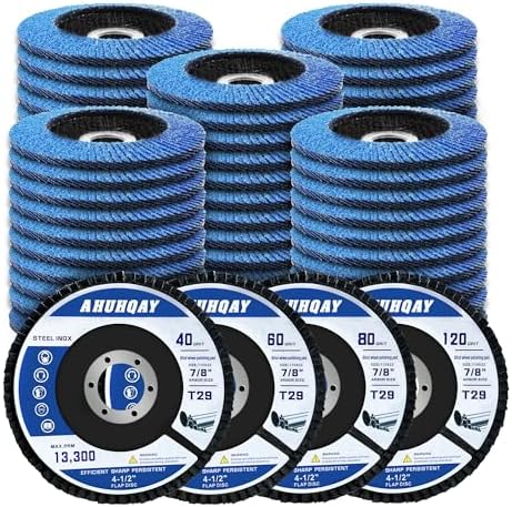 50 Pack Flap Discs 4 1/2" for Angle Grinder, 40/60/80/120 Grit, T29 Flap Disc, Die Grinder Sanding Disc, Zirconia Grinding Wheel for Metal, Wood, Stainless Steel Polishing Finishing