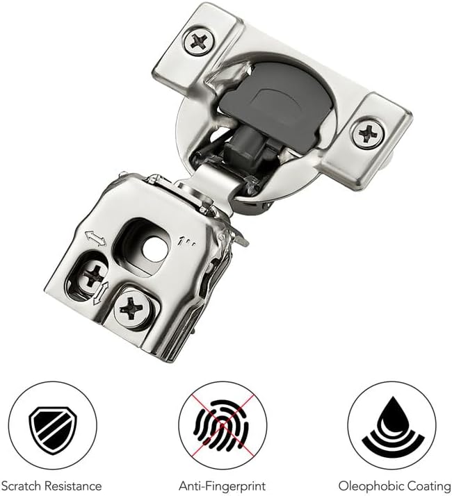 Ravinte 50 Pack 25 Pair 1 inch Overlay Soft Close Kitchen Cabinet Hinges Stainless Steel Adjustable Kitchen Hinges Satin Nickel Cabinet Hardware