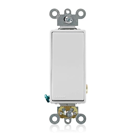 Leviton 20 Amp, 120/277 Volt Decora Plus Rocker Single-Pole AC Quiet Switch, 5621-2W, White