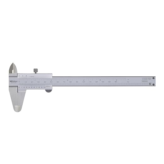 Mitutoyo 530-104, Vernier Calipers, Stainless Steel, for Inside, Outside, Depth and Step Measurements, Metric, 0"/0mm-150mm Range, +/-0.05mm Accuracy, 0.05mm Resolution, 40mm Jaw Depth