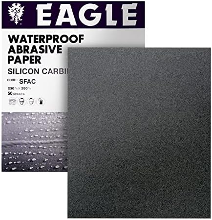 Eagle 9x11 Silicon Carbide Waterproof Sanding Sheets, Flexible Back, Grit P120, 101-0120, 50 sheets