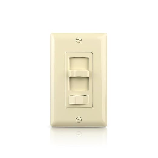 ECOELER Ivory Dimmer Wall Light Switch, Universal Lighting Control for 3-Way/Single Pole, Compatible with 300W Dimmable LED/CFL Lights and 600W Incandescent/Halogen Bulbs, Wallplate Included