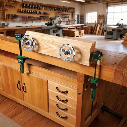 Hardware Kit Compatible with Moxon Vise, Bench Vise Screw Kit for Rapid Clamping, Smooth Operation, Joinery Shaping and Carving, Includes 5" Hand Wheel, 3/4"x 8" Threaded Rod, Nut and Washer
